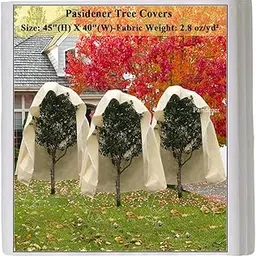 Pasidener Plan Covers Freeze Protection 2.8oz 3 Packs 45"x40" Winter Tree Covers Frost Blankets for Outdoor Plants with Zipper Drawstring- Frost Cold Pest Protection for Shrubs Fruit Tree-picture-25