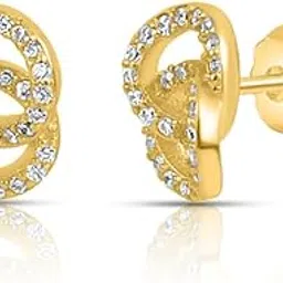 zavya 925 Sterling Silver Interlinked Gold Plated Earrings | Gifts For Women And Girls | With Certificate of Authenticity and 925 Hallmark |Rakhi Gift for Sister-picture-23