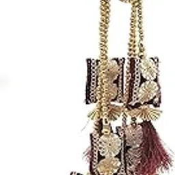 Women Handmade Wedding Heavy latkan for Blouse Lehenga Saree(Size - Long 2 PC) Maroon-picture-48