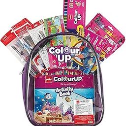 Cello ColourUp Hobby Bag | Colouring Kit includes Crayons, Colour Pencils, Sketch Pens & Activity Book | Travel Friendly Back Pack Bag | Ideal for Kids Gifting, Assorted-picture-44