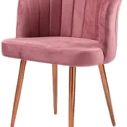 Velvet Accent Chair with Rose Gold Metal Legs | Modern Upholstered Armchair for Living Room, Bedroom & Office | Comfortable Cushion Seat with Back Support | Premium Lounge Chair (Pink)-picture-29