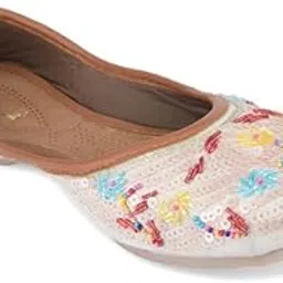 desi colour Women Ethnic Footwear Mojari/Punjabi Jutti- Heavy Handwork 2-picture-23