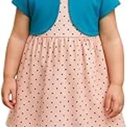 kidbea Baby Girls' Floral A-Line Frock with Shrug | Cotton Casual Wear, Stylish Printed Dress for Infant Kids-picture-26