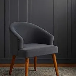 WOODEN SPACE Velvetine Arm Chair for Living Room | Pure Sheesham Wood Legs & Premium Velvet Fabric | Vintage Accent Chair for Home & Office (Gray)-image-72