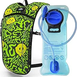 Light Weight Hydration Backpack - 2L Bladder Included - Great for Festivals, Backpacking, Hiking, Mountain Biking, Outdoors Activities. (Acid Bath)-picture-39