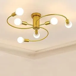 Avior Low Height Ceiling Lamp, Chandelier for Living Room, Restaurant Lamps and Hotels (Golden) (Gold..)-picture-18