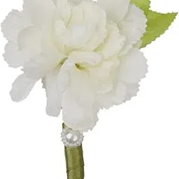 lyla Wedding Bridal Groom Men Tuxedo Boutonniere Corsage Flower Brooch Pin White-picture-12