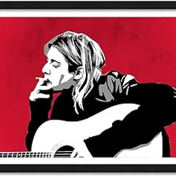GRAY WALL Kurt Cobain Nirvana PopArt Framed Poster, multicolour, Print, 10inch x 13inch For Room Office Wall-picture-25