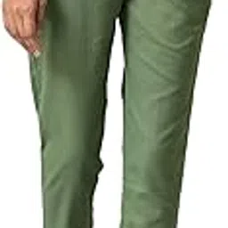 aurelia Women's Tapered Fit Mid Rise Cotton Blend Strechable Pants Trouser | Ankle Length Trouser-picture-33