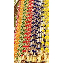 Hanging Decoration Latkan Handicrafts Strings Garlands torans with Decor Bells - Pack of 6 - Multi Color Wall Door Entrance Pooja Room Home Traditional -115 cm Length Each-picture-13