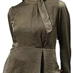 Latin Quarters Women Green Full Sleeve Tie-Up Neck Solid Top-image-39