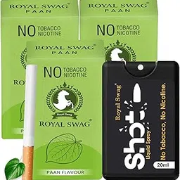 ROYAL SWAG Ayurvedic & Herbal Cigarettes 100% Tobacco-free and Nicotine-free PAAN Flavour(30 Sticks) With Anti Addiction Shot Spray 20 ml | Made with Natural Ingredients - Made in India-picture-32