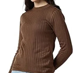 van heusen Women's Round Neck Solid Knit Top|Full Sleeve Casual winterwear-picture-39