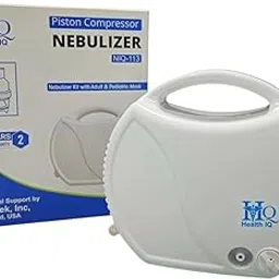 HealthIQ NIQ 113 Nebulizer Machine Kit For Adults And Kids - Piston Compressor Nebulizer With Adult And Pediatric Mask For Home Use This Product Comes From 2 Year Warranty - White-picture-21