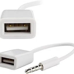 ELBME® 3.5Mm Male Aux Audio Plug Jack to USB 2 Female Converter Cable for Car-picture-43