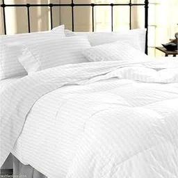 Premium Cotton Classic Duvet Cover, with 2 Pillow Cover (White, California King Size - 102 Inch x 110 Inch)-image-0