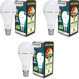 HENONIX 365 DAYS 12W Rechargeable LED Bulb | Inverter Light | 3-Hour Battery Backup | Pack of 3-picture-68