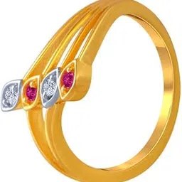 p.c. chandra jewellers 14k (585) Yellow Gold and American Diamond Ring for Women-picture-36