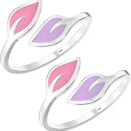 925 Silver Dual Leaf Toe Ring for Women-image-33
