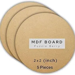 Puzzle Berry 5-Piece 2x2 Inch Round MDF Boards for Art & Craft, DIY MDF Cutouts, Wood Sheets for Craft Work, Plywood MDF Sheets for Creative Projects & Craft Items (MDF Circle-2"-5PC)-image-27