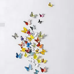 JAAMSO ROYALS 3D Butterfly Stickers for Wall, Decoration Items, Stickers, Wall-Decor, Butterflies for Walls Decoration (PVC Vinyl, 21 cm x 29.7 cm, 19 Pieces)-picture-15