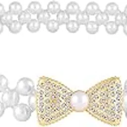 Cubic Zirconia & Pearl Studded Stylish Belly Chain Kamar Bandh Waist Belt Fashion Jewellery for Women & Girls-image-98