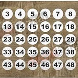 decalbazaar Round Number 1-50 Sticker, Glossy Vinyl, 1 Inches, White (Code 10)-picture-23