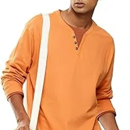 Dillinger Men Oversized Long Sleeve Airtex Fabric Round & V Neck Tshirt-picture-41