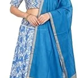 Women’s Traditional Gopi Dress Set – Elegant Teal Printed Lehenga Choli with Dupatta | Ethnic Indian Festive & Temple Wear Outfit-picture-40