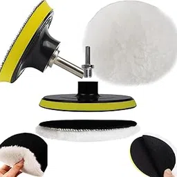 Do It Your Self Wool Polishing Buffing Pad Polishing Buffing Wheel Drill Buffer Attachment+M10/14 Drill Adapter and Hook and Loop Back, Drill Polisher Attachment for Car Polishing, Waxing (6 inch, 1)-picture-25