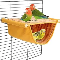 KUTKUT Winter Warm Bird Nest Bed Hanging Hammock Snuggle Hut Parrot House Tent Toy Bird Cage Perch for Parakeet Budgies Cockatiels Lovebird Cockatoo Finch Hamster (Size: S)-picture-10