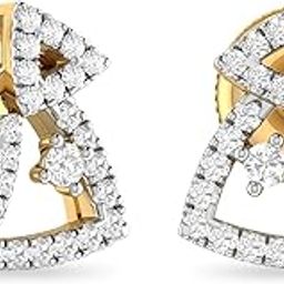 pc jeweller Yellow Gold and Diamond Stud Earrings for Women-picture-34
