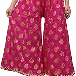 trend level Women Foil Print Embellished Flared Rayon Palazzo-picture-38