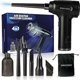 DNA FAMILY Air Duster Vacuum Cleaner 4 in 1 Compressed Air Duster Can Replacement with Rechargeable Battery Cordless Air Blower with Washable Filter Ideal Dust Cleaner for Computer, Car, Home-picture-28