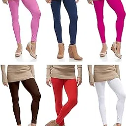 lili Women's Ankle Length Cotton Lycra Legging (Pack of 6, Free Size)-picture-26