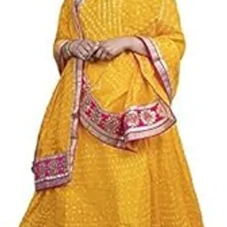 tmt hub Women's Rajasthani Traditional Bandhej Lehenga Chunni Set – Ethnic Bandhani Print Lehenga with Dupatta, Vibrant Colors, Festive-picture-21