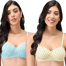 emavic Women's Cotton Lightly Padded Full Cup Cup Non-Wired T-Shirt Bra Combo Pack of 2-picture-19