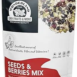 Wonderland Foods 200g Roasted Seeds & Berries Mix Pouch | Dried Blueberries, Cranberries | Sunflower, Pumpkin, Watermelon, Chia & Flax Seeds-picture-17