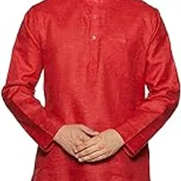 Mens Pure Cotton Long Kneelength Ban Collar Ethnic Kurta/Kurta for Men-image-17