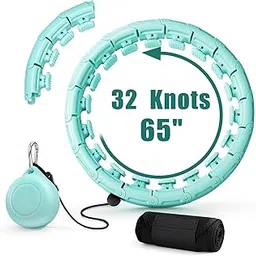 Weighted Fit Hoop Plus Size for Adult Weight Loss, 32 Detachable Links Smart Fitness Hoop, Fitness and Massage 2 in 1, Great for Adults and Beginners (Mint Green)-picture-32