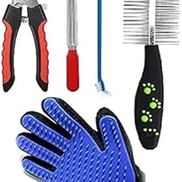 Woofy Grooming Combo for Dog, Puppy, Cat and Kitten, Nail Cutter, Nail Grinder, Comb Double Side Pla-picture-34