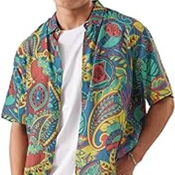 the souled store Official Marvel: Funk Men and Boys Regular fit Graphic Half Sleeve Rayon Multicolored Summer Shirts Shirt For Men Casual Half Sleeves Regular Fit Printed Stylish Latest Cotton Party W-picture-22