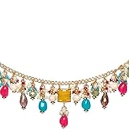 sanjoya Embellished Necklace for Women | Golden Multicolor Beaded Statement Neckpiece | Ethnic Jewelry for Weddings, Festivals & Special Occasions-picture-59