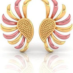 p.c. chandra jewellers Womens 22KT (916) Yellow Gold Phoenix Wing Stud Earrings - 1.1 Grams-picture-40