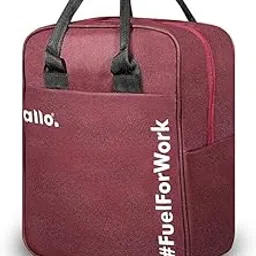 Allo Lunch Bag for Office, School & College, Washable Unisex Tiffin Bag for Men, Women & Kids, Lightweight, Leakproof, Water and Dust Resistant Multipurpose Lunch Bag, Wine Red (FFW)-picture-23