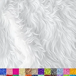Barcelonetta | Half Yard Faux Fur Solid | 18" X 60" Inch | Craft Supply, Costume, Decoration (White)-picture-19