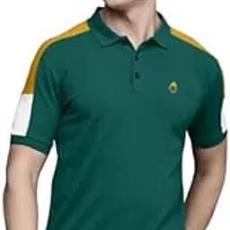 khahuriyo JASANI PAYALBEN SAGARKUMAR Men Cotton Polo Shirt Refreshing Bottle Green Stylish Half Sleeve Casual Wear Perfect Summer T-Shirt-picture-38