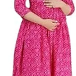 fashion4word Women's Printed Viscose Rayon Anarkali Kurta, Floral Printed Anarkali Maternity Feeding Gown Kurti-picture-12