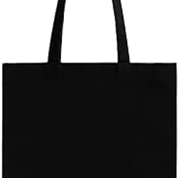 Trendy Plain Canvas Black Tote Bag with two handles, Used for Shopping/College/Lunch/Office/Books Laptop Handbag. Sustainable fashion Eco friendly and Reusable-picture-55