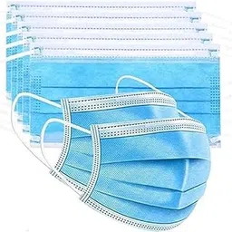 3-Ply Disposable Face Masks, Light Blue, Non-woven Fabric with Elastic Ear Loops and Nose Strip (Slnp08) 100pcs-picture-35